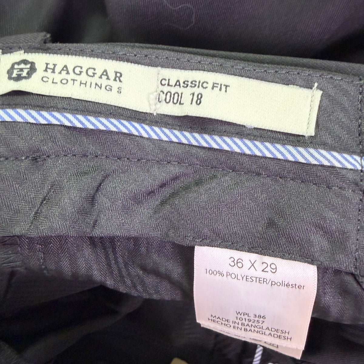 Haggar Mens Black Classic Fit Pleated Cool 18 Dress Pants Size 36W x 29L