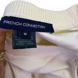 French Connection Womens Beige Puff Sleeve Blouse Lightweight Crewneck Sz M 