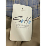 SOHO by Stephanie Horne Women's Blue and Gray Plaid Blazer Sz S