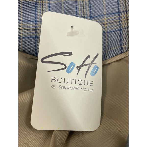 SOHO by Stephanie Horne Women's Blue and Gray Plaid Blazer Sz S