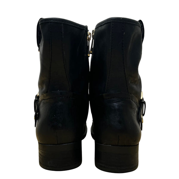 Tommy Hilfiger Women’s Black Leather Strap Buckle “Fate” Ankle Boots Size 9M