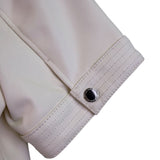 Isaac Mizrahi Live Womens Off-White Faux Leather Cropped Jacket US Size 16