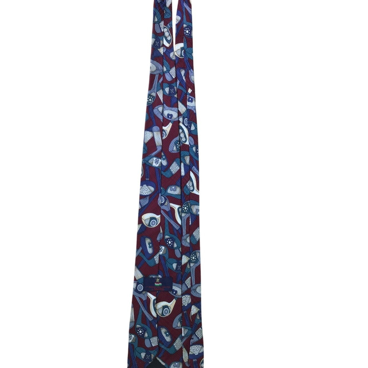 St. Andrews Golf Collection Mens Burgundy All Silk Golf Themed Neck Tie
