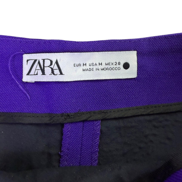 Zara Womens Purple Midi Skirt With Back Slit Size M