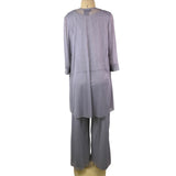 R&M Richards Womens Gray Polyester 3-Piece Jacket Top Pants Set Size 12 Formal W
