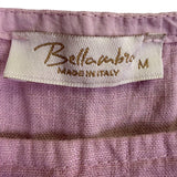 Bellacabrì Women’s Purple Linen Puff Sleeve Elastic Hem Top Size M