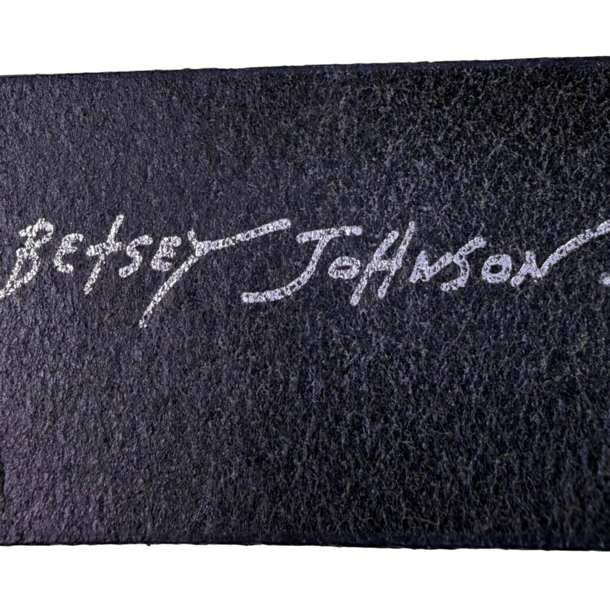 Betsey Johnson Womens Black Leather Studded Belt Silver Buckle Retro Design