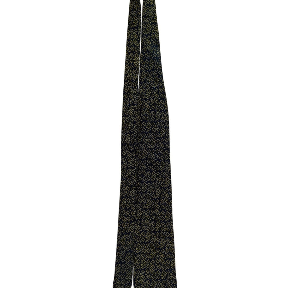 Brioni Mens Navy Yellow Silk Tie Geometric Pattern Handmade In Italy 3.5" Wide