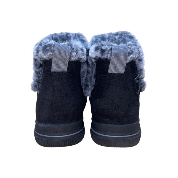 Clarks Women’s Black Faux Fur-Lined Cloudsteppers Slip-On Ankle Boots Size 10M