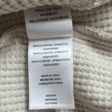 Rails Womens Heather Oatmeal Hooded Waffle Knit Pullover Hoodie Sz M