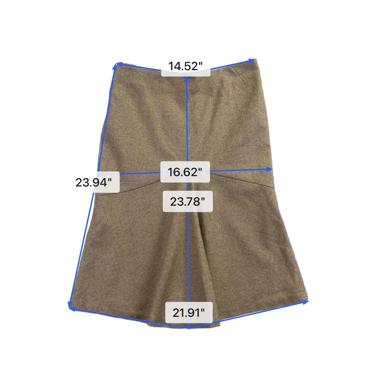 United Colors Of Benetton Women Beige Wool-Blend Flared Skirt Size 38 