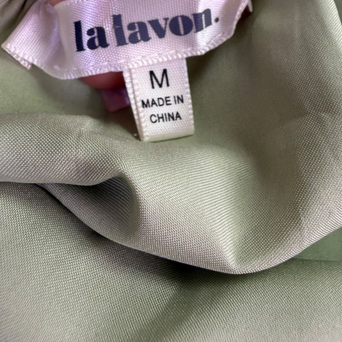 La Lavon Womens Green & Mauve Tank Top With Tie Straps Size M