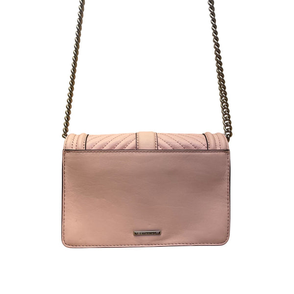 Rebecca Minkoff Women’s Pink Chevron Quilted Leather Turn Lock Crossbody Bag