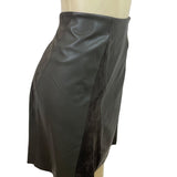Catherine Malandrino Faux Leather & Suede Paneled Skirt Side Zipper Sz 10 - New