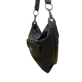 Elen Gotti Women’s Brown Leather Silver Hardware Hobo Shoulder Bag