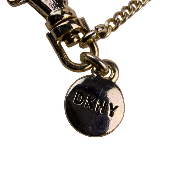 DKNY Womens Gold Tone Metal Long Chain Necklace Elegant Multi-Layer Design