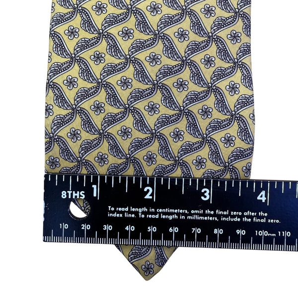 Bert Pullitzer  Yellow & Navy Silk Mens Patterned Tie By Beau Ties