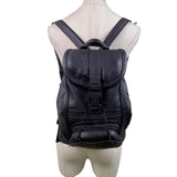 Women’s Dark Blue Genuine Leather Adjustable Straps With Zipper Backpack Size S