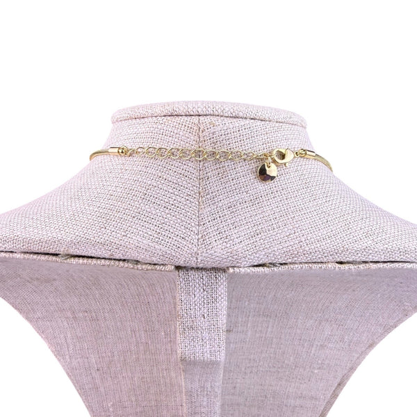 Liz Claiborne Womens Gold Tone Beaded Necklace Adjustable Length Faceted Accents