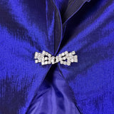 Nicolette Womens Blue Suit Set Includes Blazer & Pencil Skirt Size 12