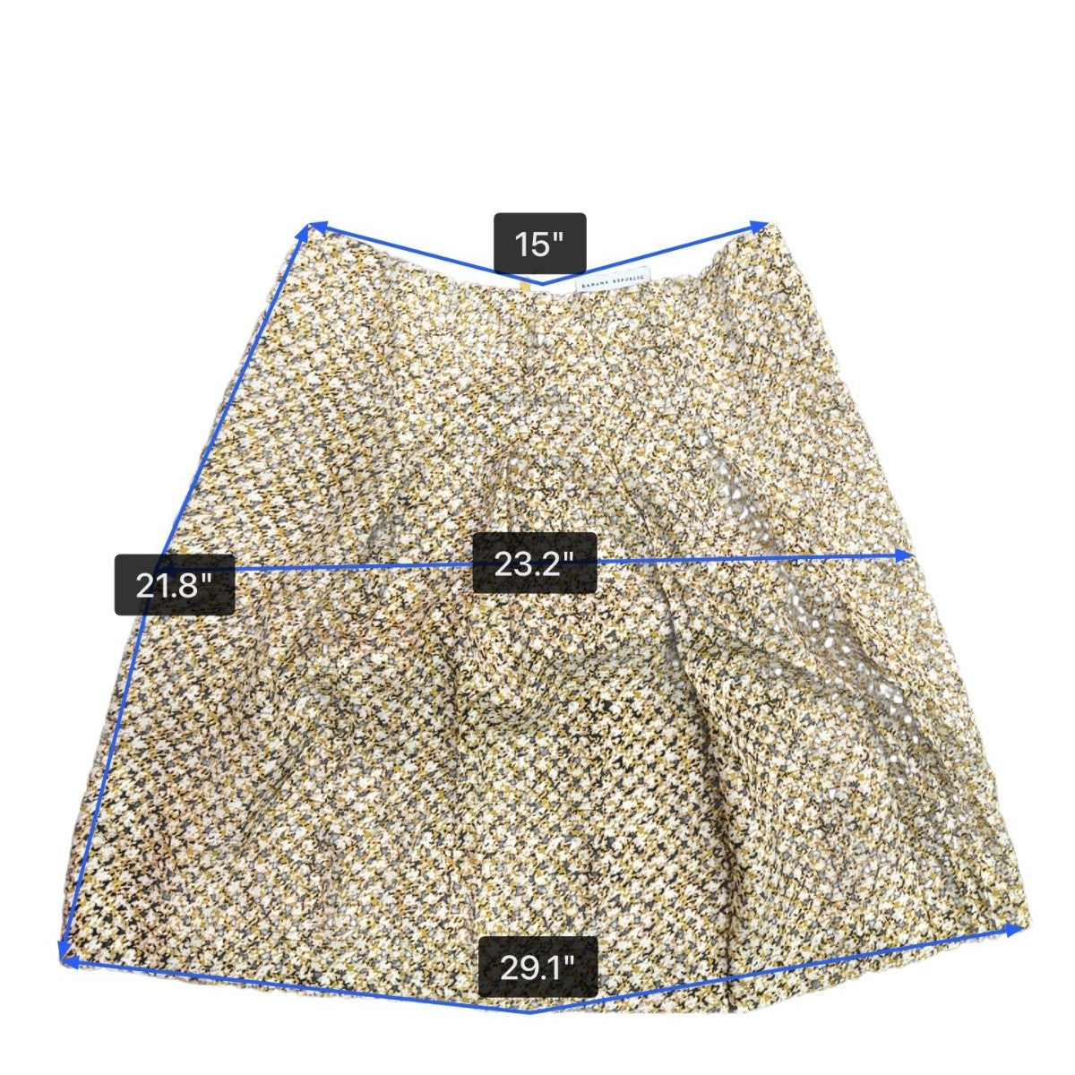 Banana Republic Womens Yellow Brown Silk Pleated Midi Skirt Abstract Print Sz 4