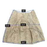 Banana Republic Womens Yellow Brown Silk Pleated Midi Skirt Abstract Print Sz 4