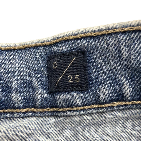 Lucky Brand Womens Blue Relaxed Denim Shorts With Distressed Hem Size 0