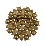 Sarah Coventry Gold Tone Womens Brooch Amber Rhinestones Floral Vintage