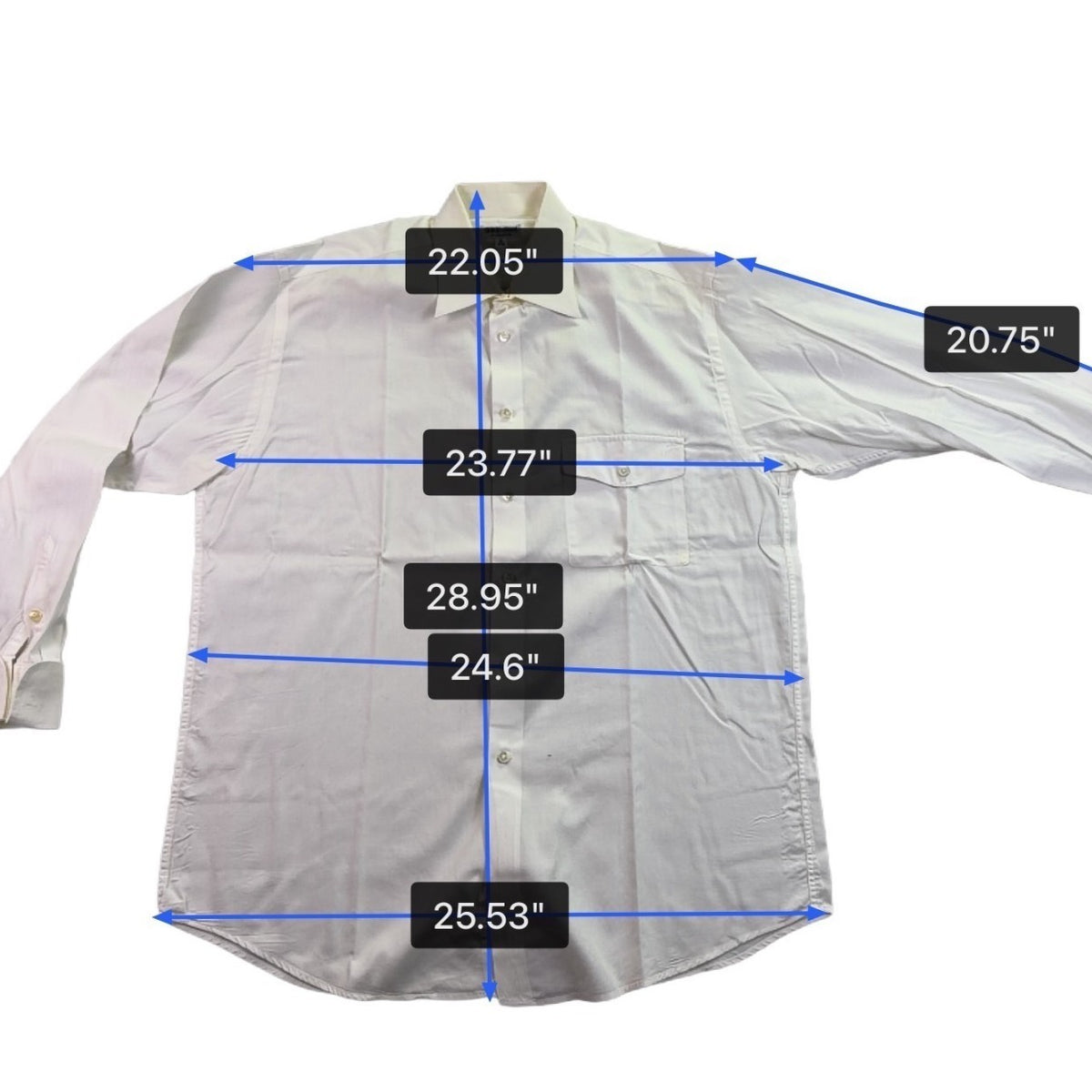 G  Armani Mens White Dress Shirt Cotton Button-Down Size 15 32/33