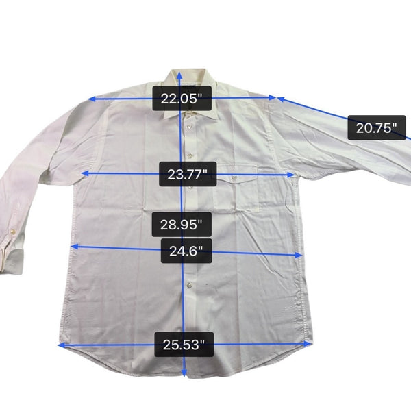 G  Armani Mens White Dress Shirt Cotton Button-Down Size 15 32/33