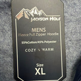 Jackson Hole Mens Navy Blue Zip-Up Hoodie Sweatshirt Workwear Sz XL