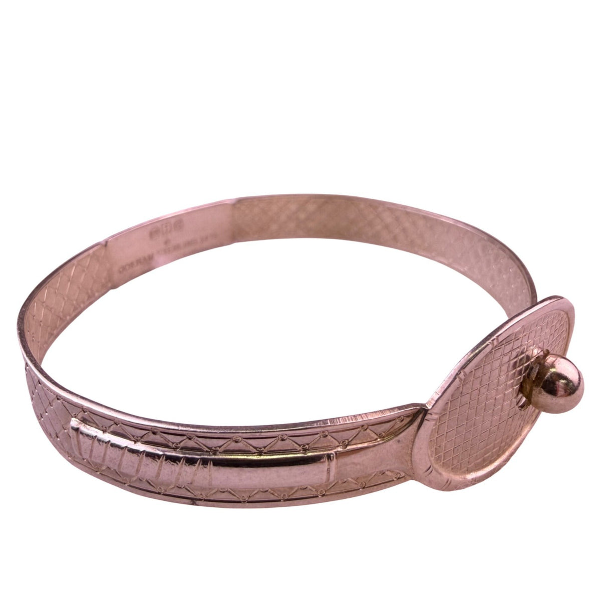 Vintage Gorham Womens Silver Tone Sterling Tennis Racquet Bangle Bracelet