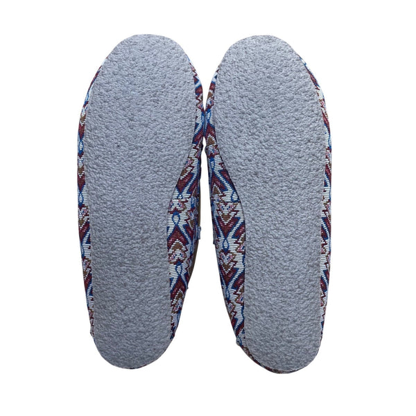 Minnetonka Women’s Multicolor Tribal Pattern Faux Fur Moccasin Slippers Size 10M