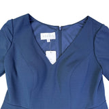 Azazie Womens Navy Midi Dress Stylish Fit & Flare 3/4 Sleeves  Sz- A16
