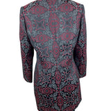 Classiques Entier Women's Black and Burgundy Floral Blazer Size 8 (EUR 38)