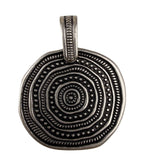 Silver Tone Magnetic Reversible Pendant Jewelry Multi-Color Glass Bead Circular