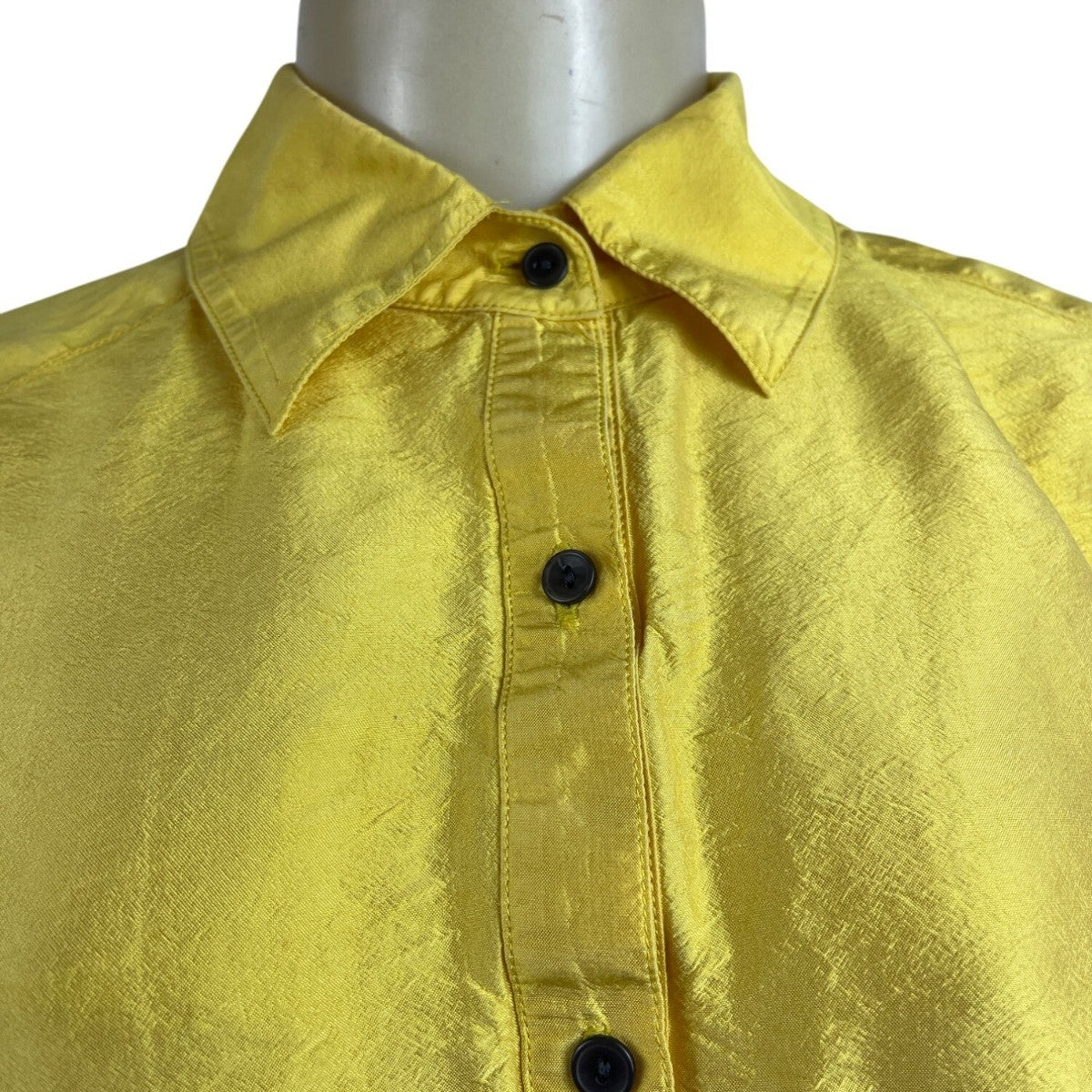 Neiman Marcus Exclusive Yellow Blouse Long Sleeve Button-Up Style