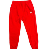 Nike Mens Red Fleece Joggers With Logo Comfortable Sweatpants Size L