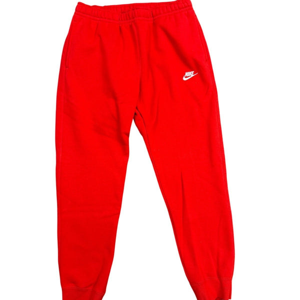 Nike Mens Red Fleece Joggers With Logo Comfortable Sweatpants Size L