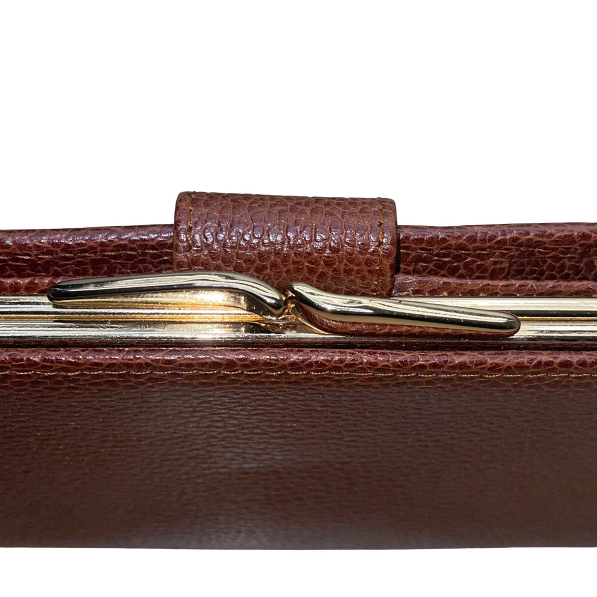 SB Women’s Brown Embossed Leather Gold-Tone Snap Closure Foldable Wallet