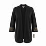 JM Collection Womens Black Beaded Cuff Open Front Cardigan Size L