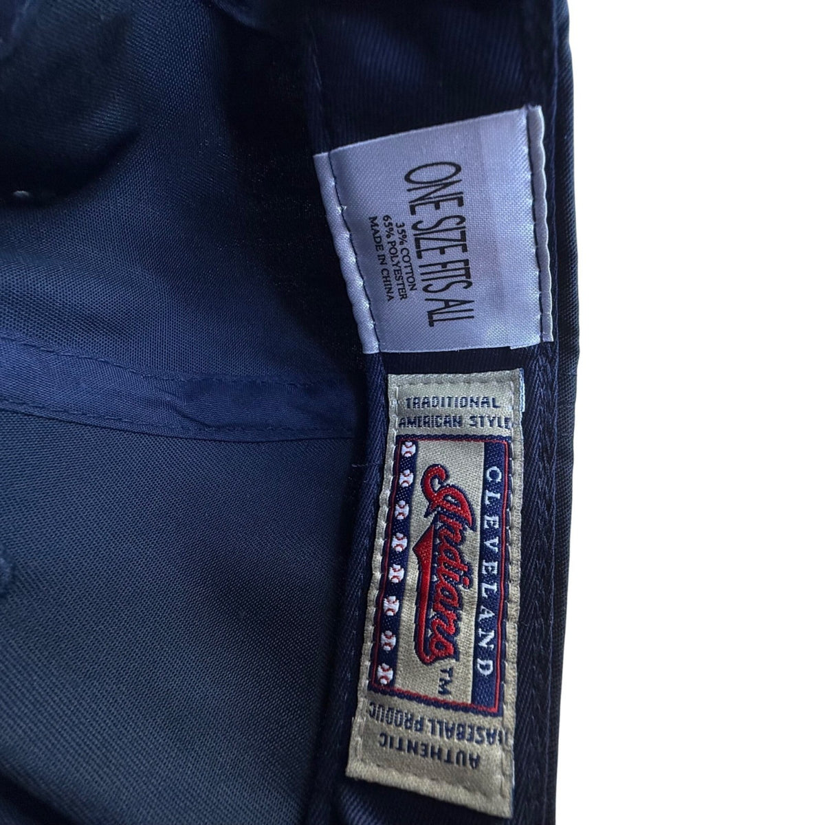 Cleveland Indians OSFA Navy Red Snapback Hat Twins Enterprise Cotton MLB Logo Ca