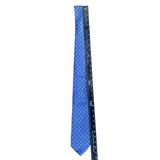 Royal Classic Mens Blue Silk Necktie Geometric Pattern Tailored For Tom James