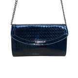 Nine West Women’s Black Patent Leather With Shoulder Chain Strap Clutch