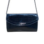 Nine West Women’s Black Patent Leather With Shoulder Chain Strap Clutch