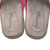 Earth Origins Women’s Red Pig Suede Floral Accent Sander Slip-On Sandals Size 7M