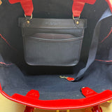 Dooney & Bourke Womens Red Canvas & Leather Shoulder Tote Bag Adjustable Strap