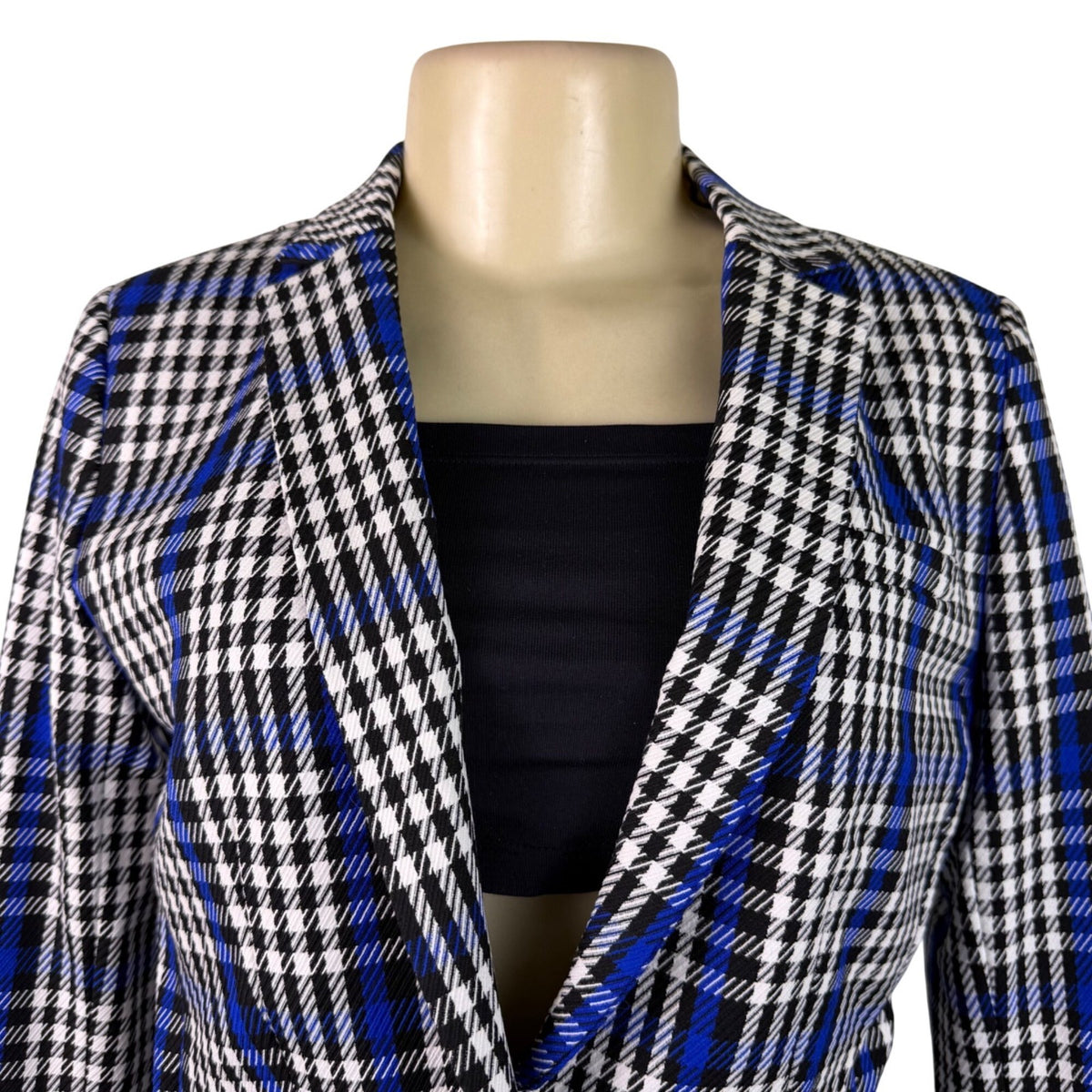 Banana Republic Womens Blue Black Plaid Pants Suit - Blazer & Slim Fit Sz 4 & 6