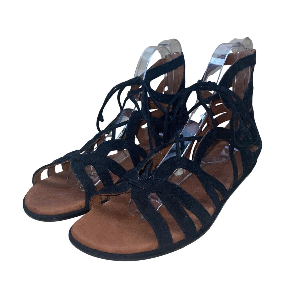 Gentle Souls Women’s Black & Brown Suede Break My Heart Gladiator Sandals 10M
