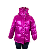 Michael Kors Womens Pink Nylon Puffer Jacket Hooded Warm Winter Wear Sz XXS